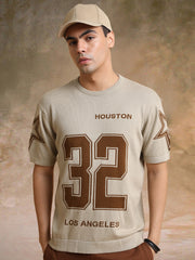 Houston Beige Half Sleeve T-Shirt
