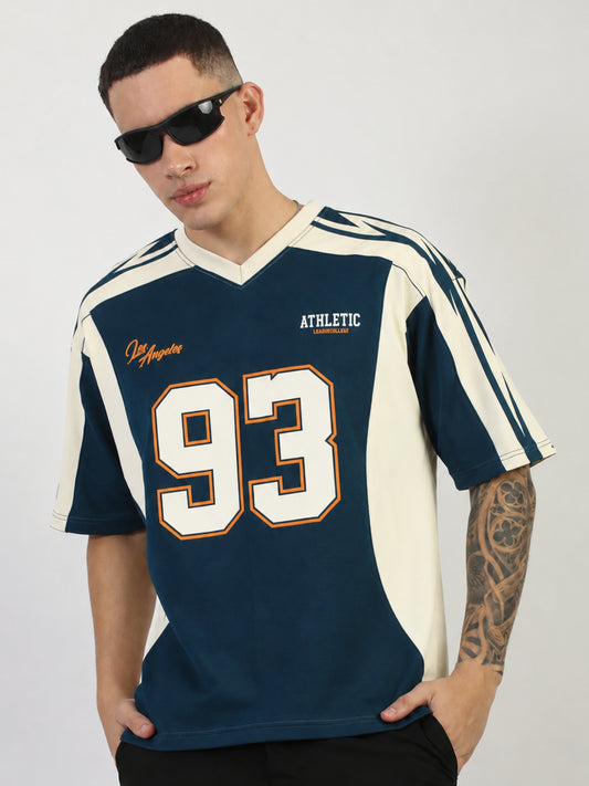 Teal Blue Athletic Half Sleeve T-Shirt