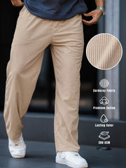 Baggy Fit Beige Corduroy Pant