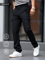 Submarine Buckle Pocket Black Cargo Pant