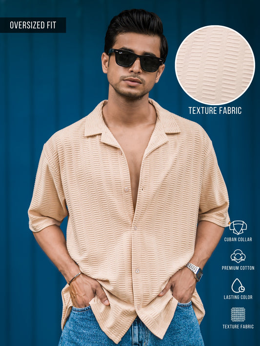 Matrix Knit Butterscotch Half Sleeve Shirt