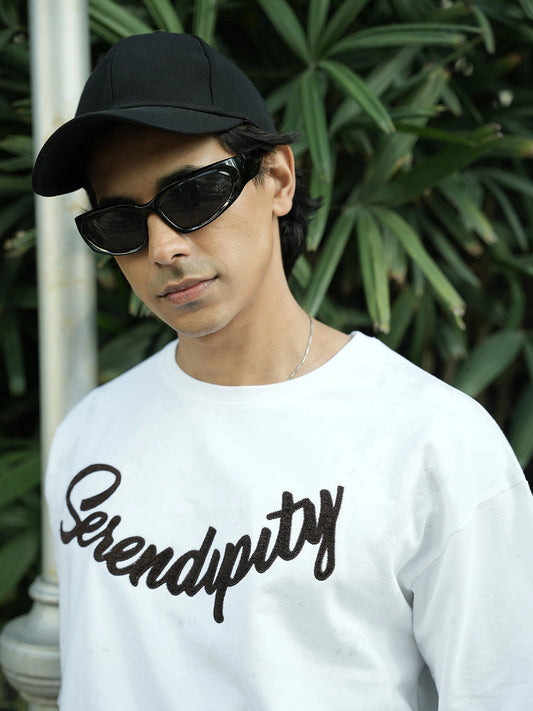 Serendipity White Half Sleeve T-Shirt