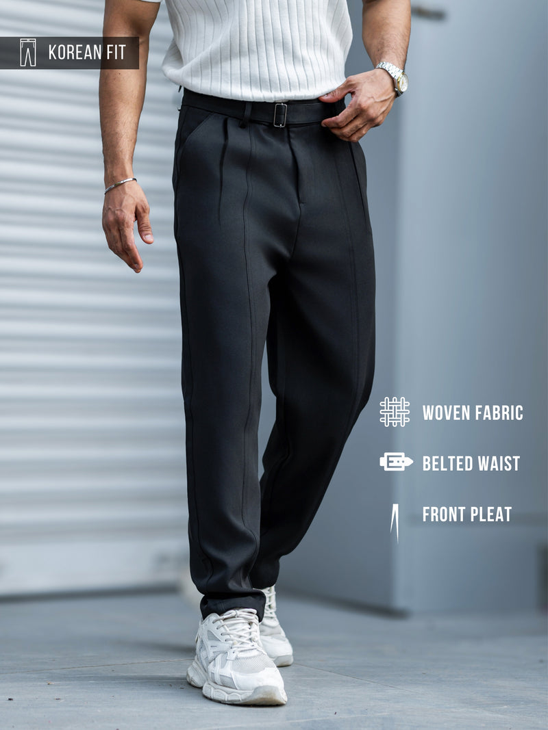 Korean Black Belted Trouser