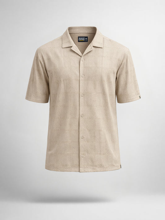Rustic Knit Biscuit Half Sleeve Shirt