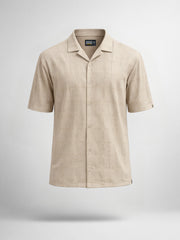 Rustic Knit Biscuit Half Sleeve Shirt