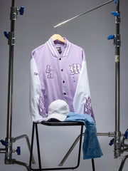 LA Lavender Varsity Full Sleeve Jacket