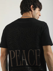 Peace Black Half Sleeve T-Shirt