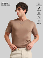 Basic Solid Brown Half Sleeve T-Shirt