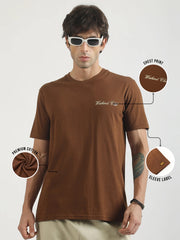 Weekend Club Brown Half Sleeve T-Shirt