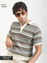 Brown Signal Half Sleeve Polo T-Shirt
