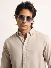 Oxford Taupe Full Sleeve Shirt