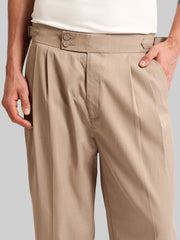 Classic Camel Double-Button Gurkha Trousers