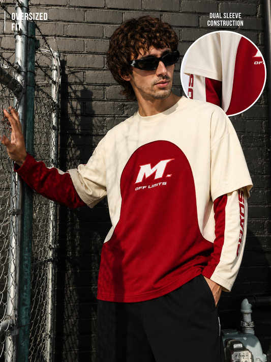 Doctor Sleeve Red, Cream T-Shirt