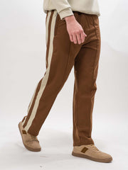 Pleat Dualtape Brown Trackpant