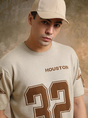 Houston Beige Half Sleeve T-Shirt