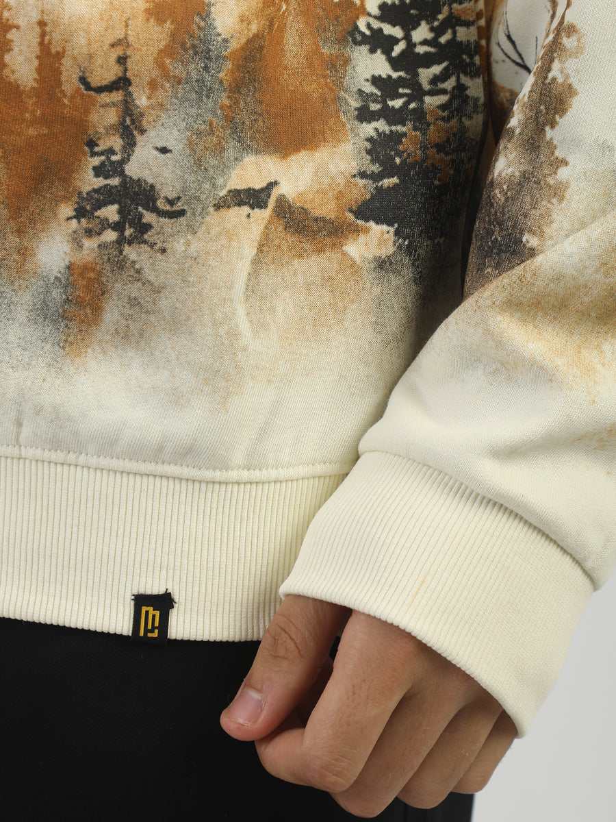 Mist Valley Cream Full Sleeve Sweatshirt