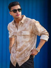 Cord Spray Brown Full Sleeve Shirt