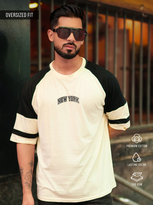 NewYork Cream Half Sleeve T-Shirt