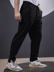 Invert Pleat Black Trackpant
