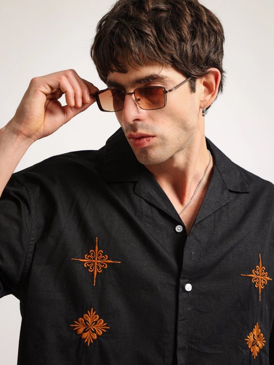 Embroidery Black Shirt