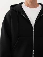 Dual Zip Black Sweatshirt