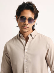 Oxford Taupe Full Sleeve Shirt