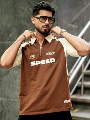 Speed Brown Polo Half Sleeve T-Shirt