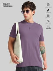 Basic Solid Dark Onion Half Sleeve T-Shirt
