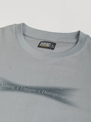 Young Uniquex Grey Half Sleeve T-Shirt