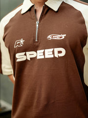 Speed Brown Polo Half Sleeve T-Shirt