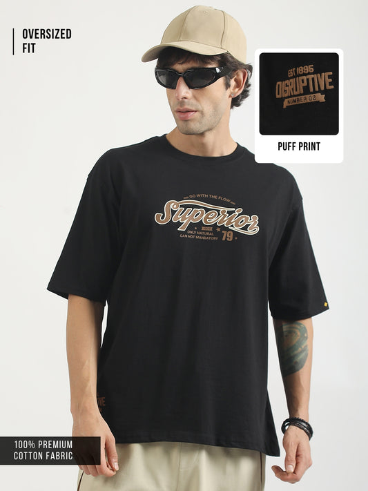 Superior Black, Brown Half Sleeve T-Shirt