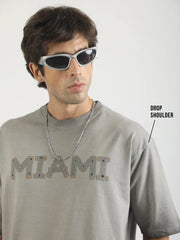 Miami Washed Grey Half Sleeve T-Shirt