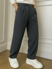 Korean Dark Grey Elastic Trouser