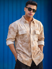 Cord Spray Brown Full Sleeve Shirt