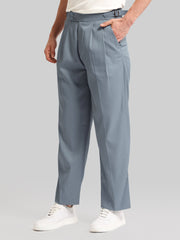 Classic Light Grey Double-Button Gurkha Trousers