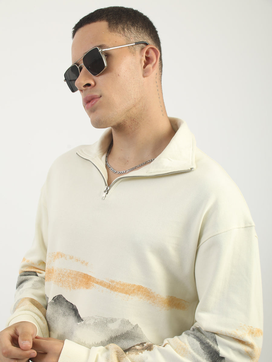 Mist Valley Cream Full Sleeve Sweatshirt