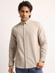 Oxford Taupe Full Sleeve Shirt