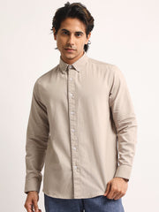 Oxford Taupe Full Sleeve Shirt