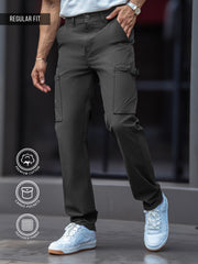 Submarine Buckle Pocket Dark Grey Cargo Pant
