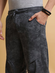 Cloud Printed Light Grey Baggy Pant