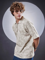 Burnout Grey Polo Half Sleeve T-Shirt