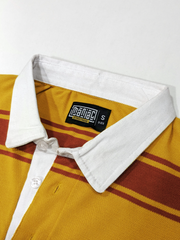 Auto Stripes Yellow Red Full Sleeve Polo T-Shirt