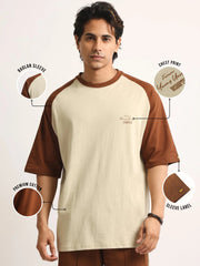 Disruptive Biscuit, Brown Half Sleeve T-Shirt