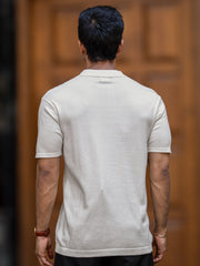 Arrow Knit Off White Half Sleeve Polo T-Shirt