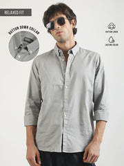 Soft Twill Steel Grey Full Sleeve Shirt