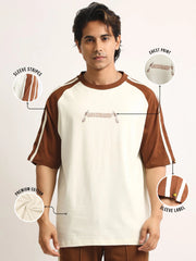 Beyound Cream, Brown Half Sleeve T-Shirt