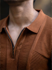 Frosknit Brown Half Sleeve Polo T-Shirt