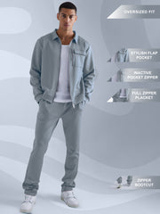 Solid Light Grey Jacket and Jogger Cozy Cut Co-Ords