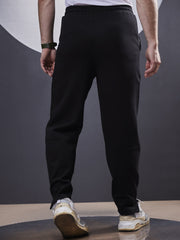 Invert Pleat Black Trackpant