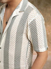 Resort Knit Green Half Sleeve Shirt